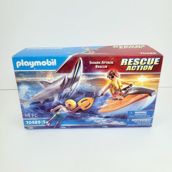 Playmobil 70489 Rescue Action Shark Attack Rescue Toy Set - Brand New - Picture 1 of 5